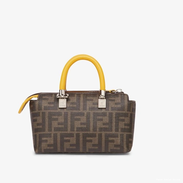 Affordable Yellow Brown Boston Dragon Pokmon Fabric Fendi Mini FF Way Motif The By Bag In 0722